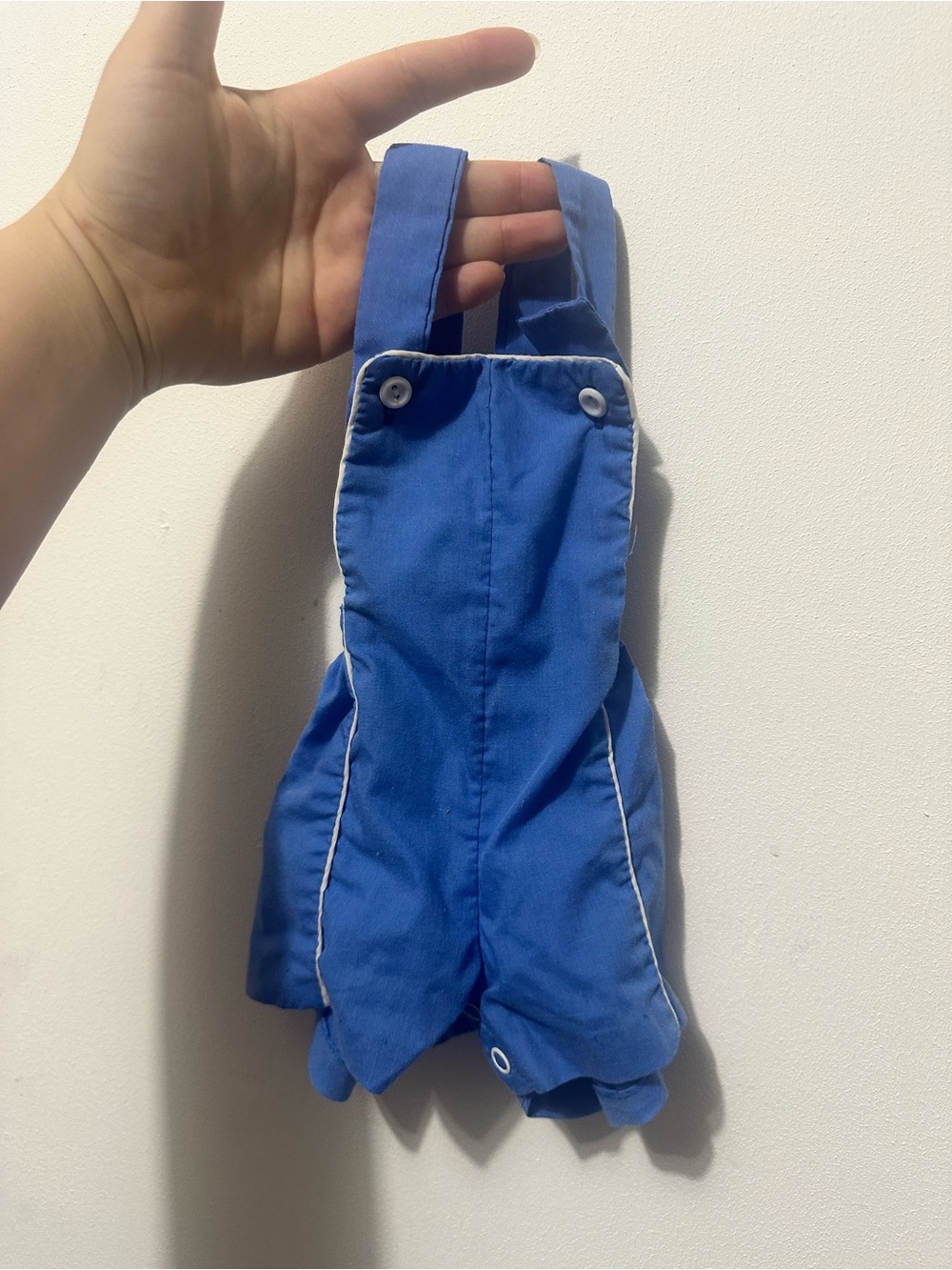 Kids Blue overalls with White Piping